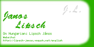 janos lipsch business card